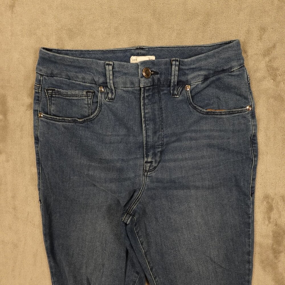 Good American jeans good waist women's 12/31 tall blue stretchy - Picture 2 of 12